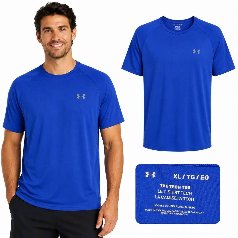Under Armour Tech Tee Blue XL Loose Fit